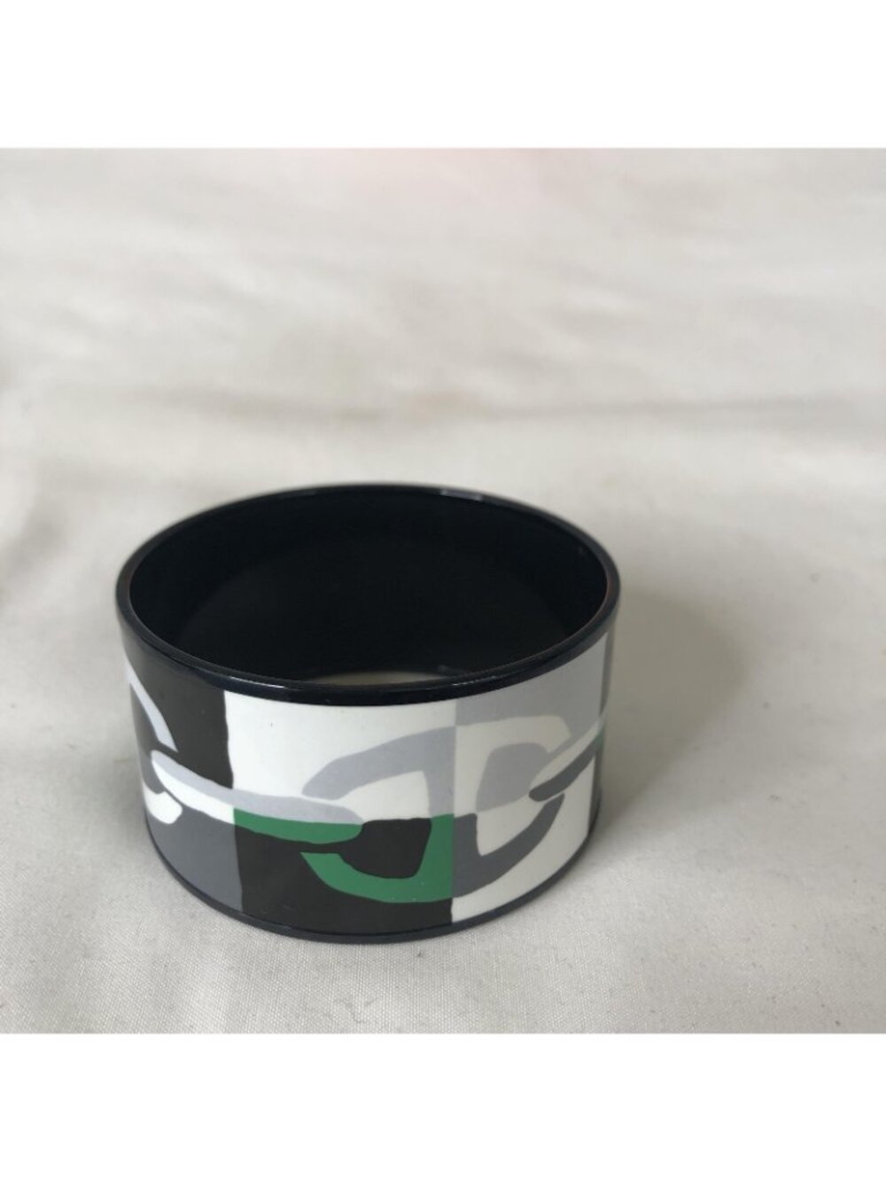 Hermes Printed Enamel Bangle Bracelet Multicolor Chain Link Made In France Box - Picture 12 of 16